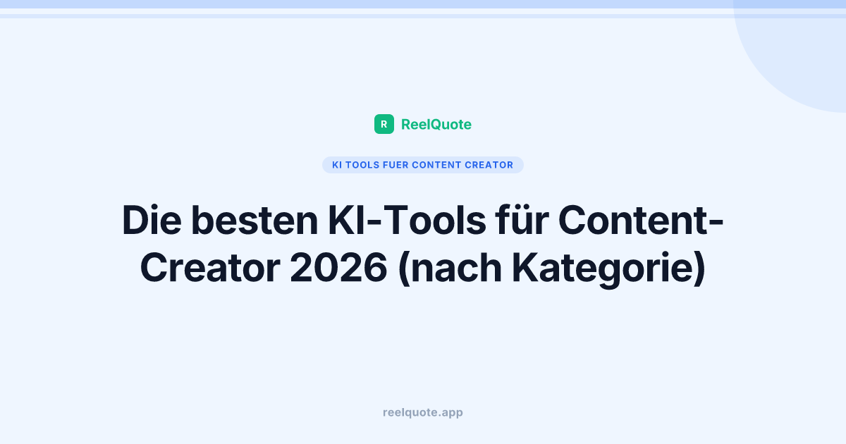 Die besten KI-Tools für Content-Creator 2026 (nach Kategorie)