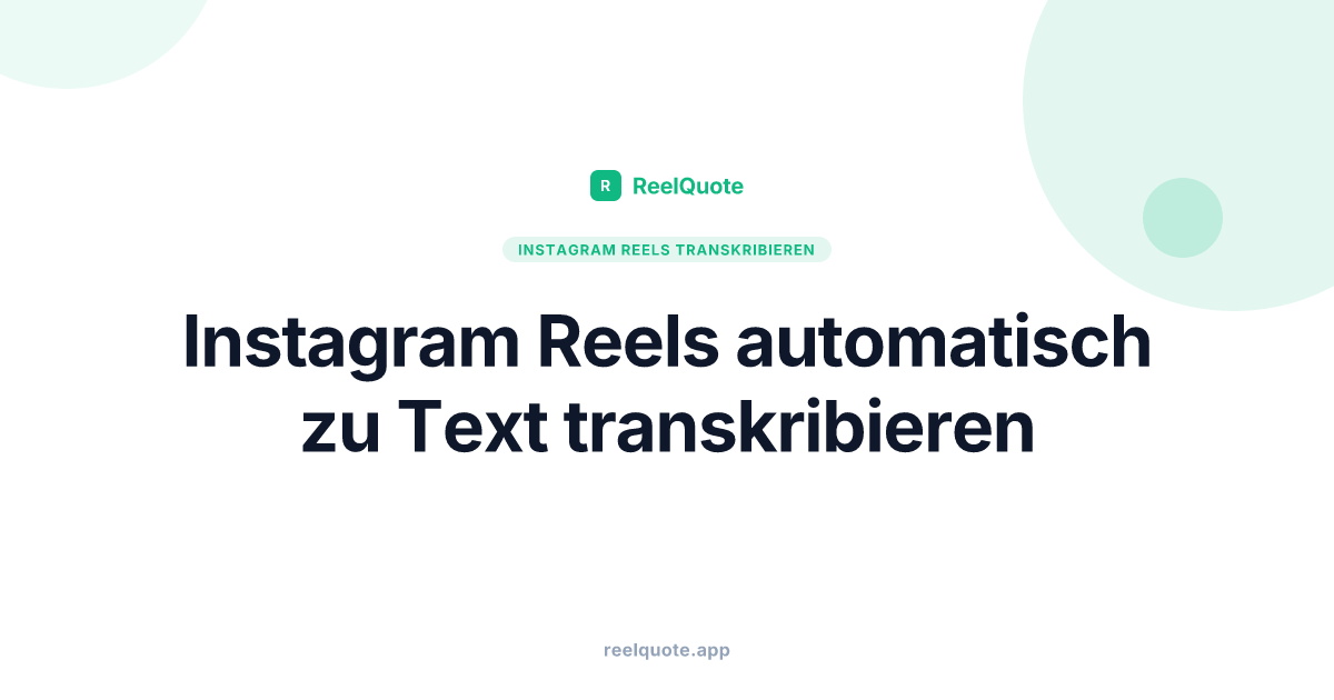 Instagram Reels automatisch zu Text transkribieren