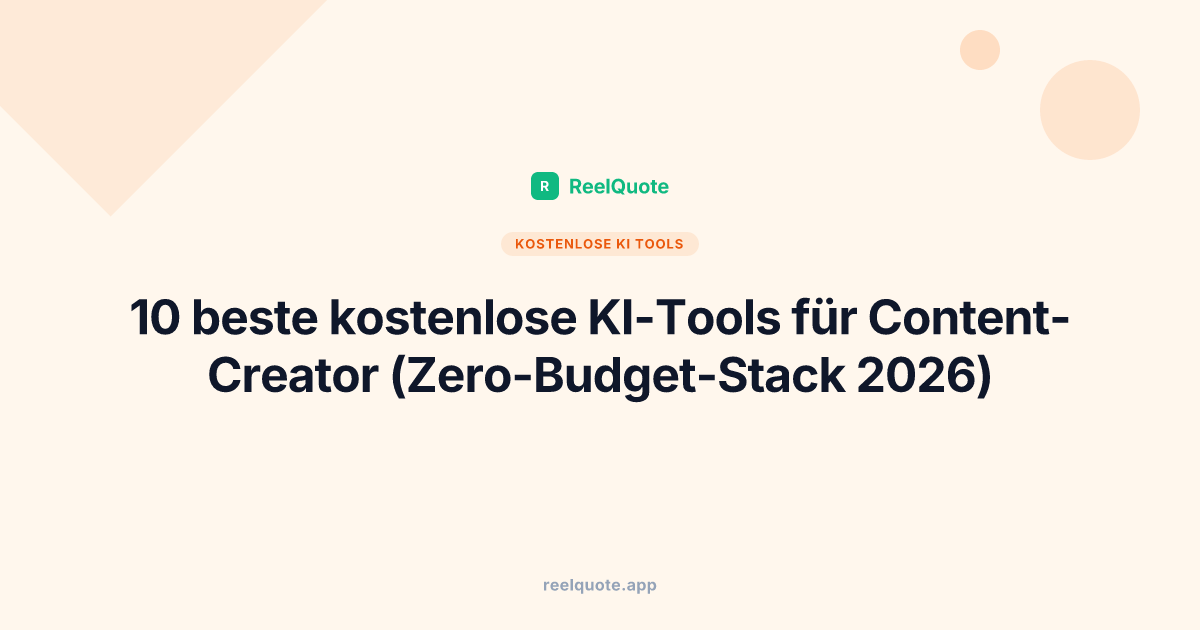 10 beste kostenlose KI-Tools für Content-Creator (Zero-Budget-Stack 2026)