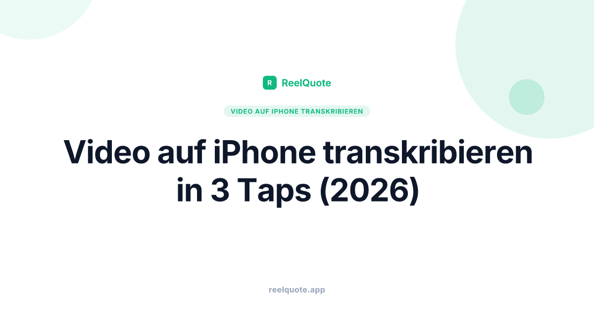 Video auf iPhone transkribieren in 3 Taps (2026)