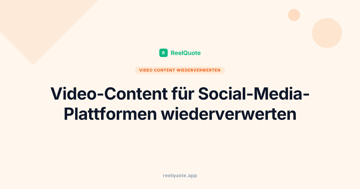 Video-Content für Social-Media-Plattformen wiederverwerten