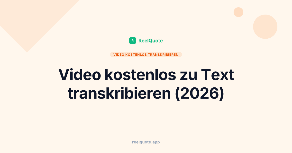 Video kostenlos zu Text transkribieren (2026)