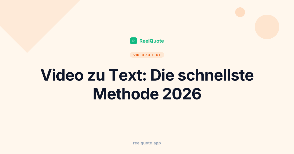 Video zu Text: Die schnellste Methode 2026
