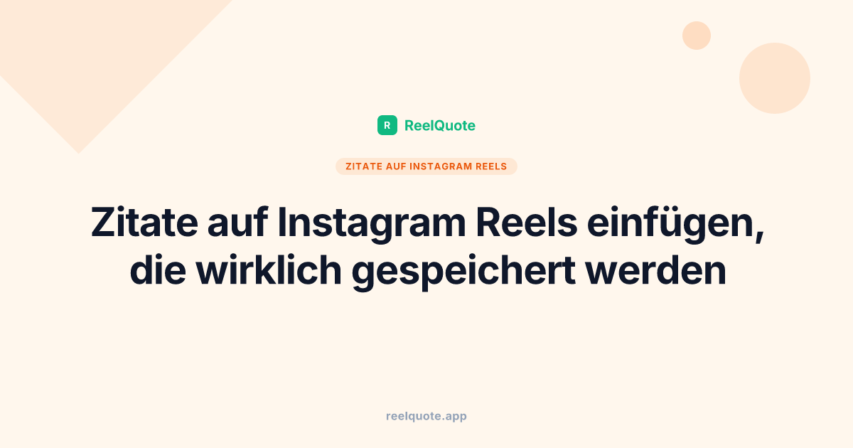 Zitate auf Instagram Reels einfügen, die wirklich gespeichert werden