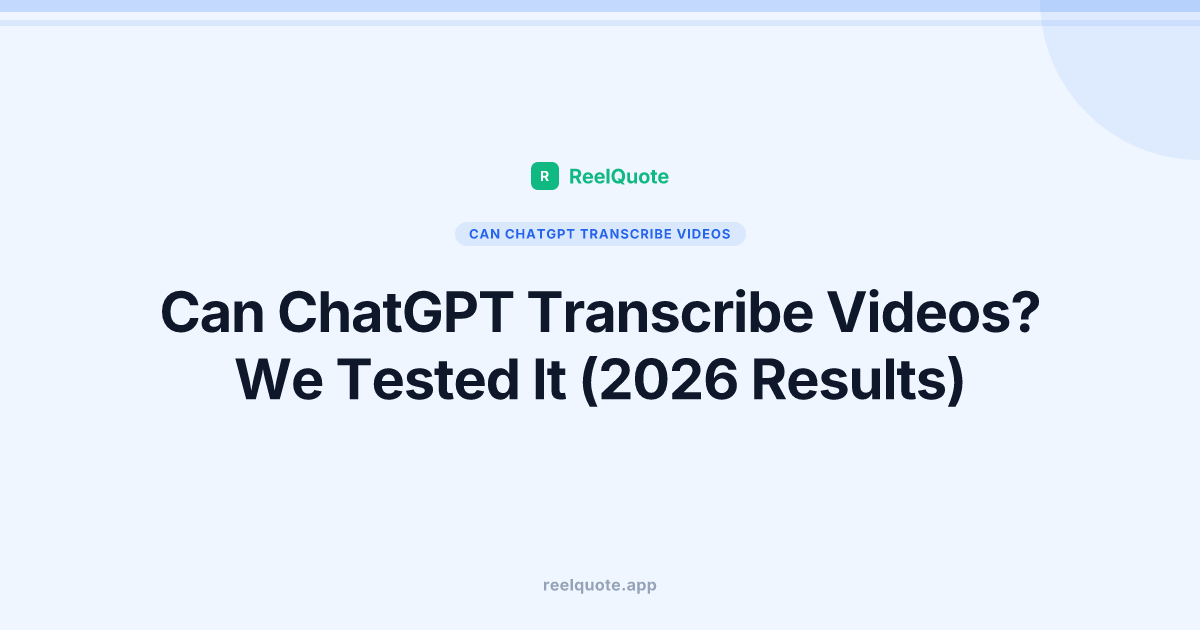 Can ChatGPT Transcribe Videos? We Tested It (2026 Results)