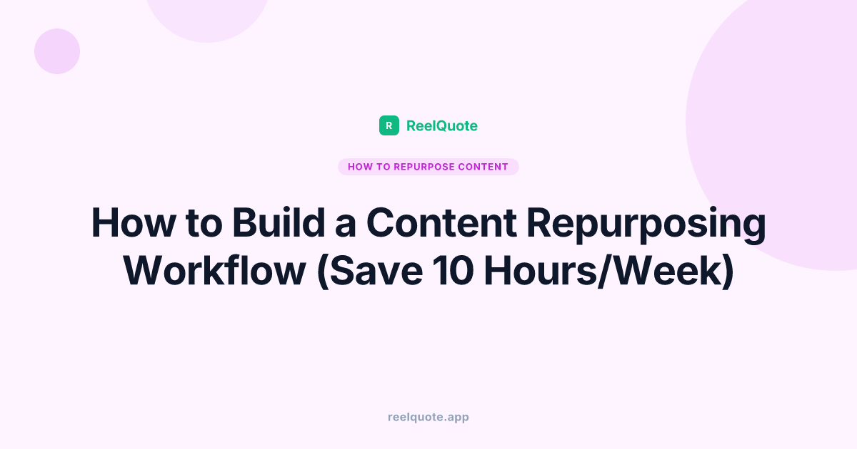 How to Build a Content Repurposing Workflow (Save 10 Hours/Week)