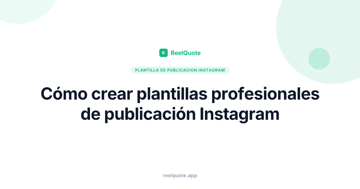 Cómo crear plantillas profesionales de publicación Instagram