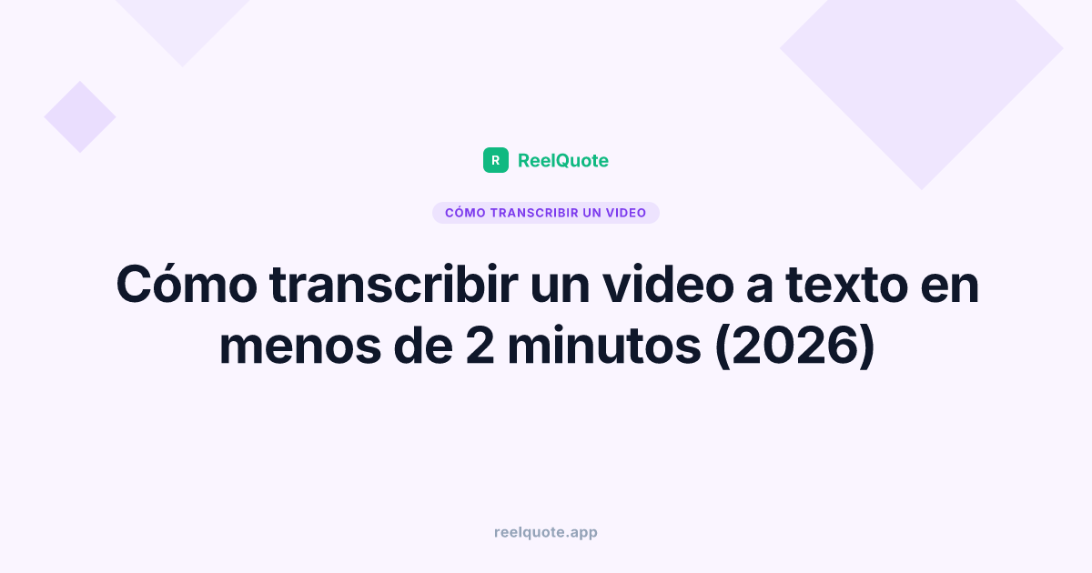 Cómo transcribir un video a texto en menos de 2 minutos (2026)