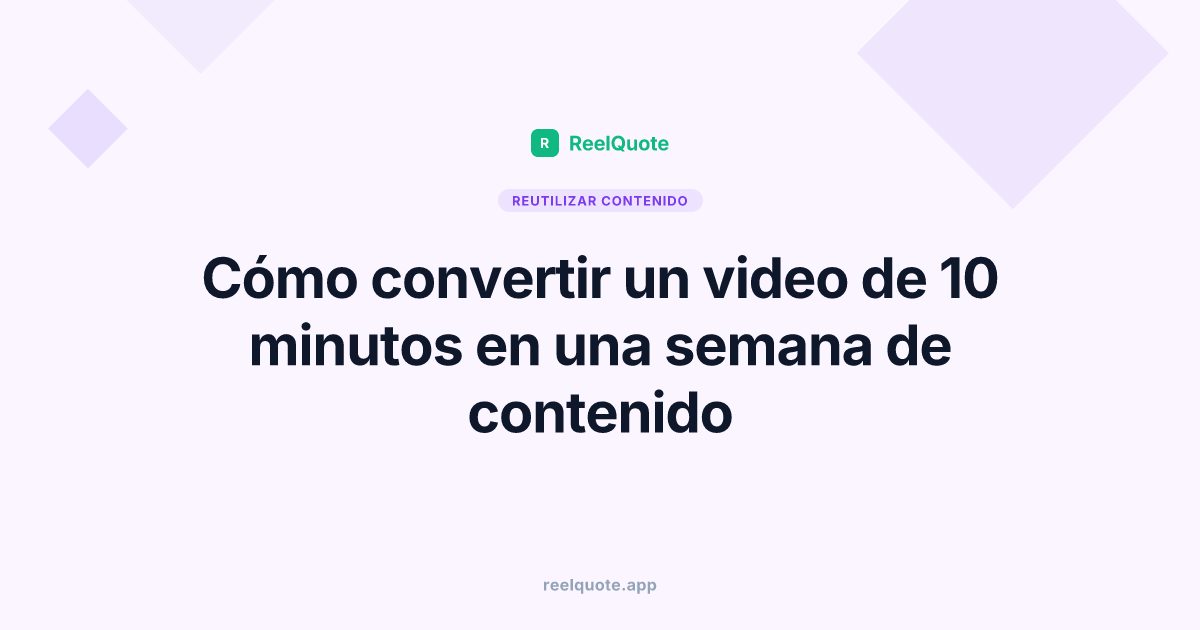 Cómo convertir un video de 10 minutos en una semana de contenido