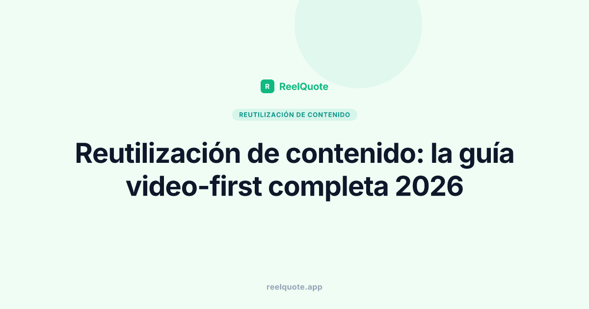 Reutilización de contenido: la guía video-first completa 2026