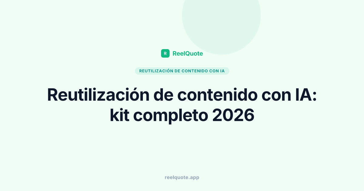 Reutilización de contenido con IA: kit completo 2026