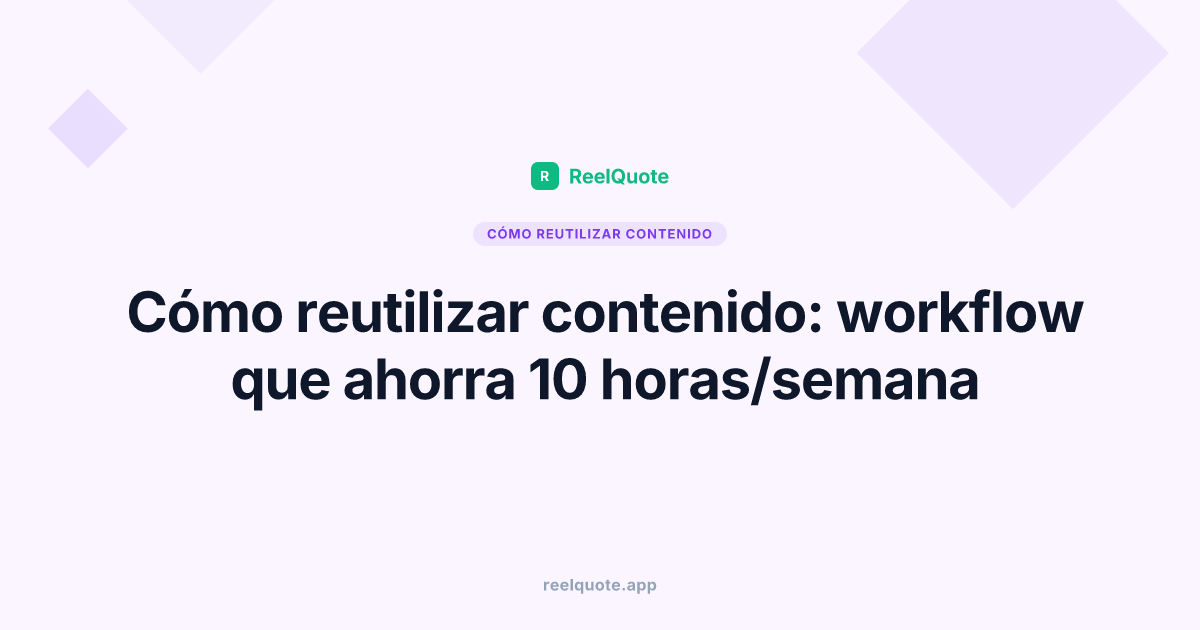 Cómo reutilizar contenido: workflow que ahorra 10 horas/semana