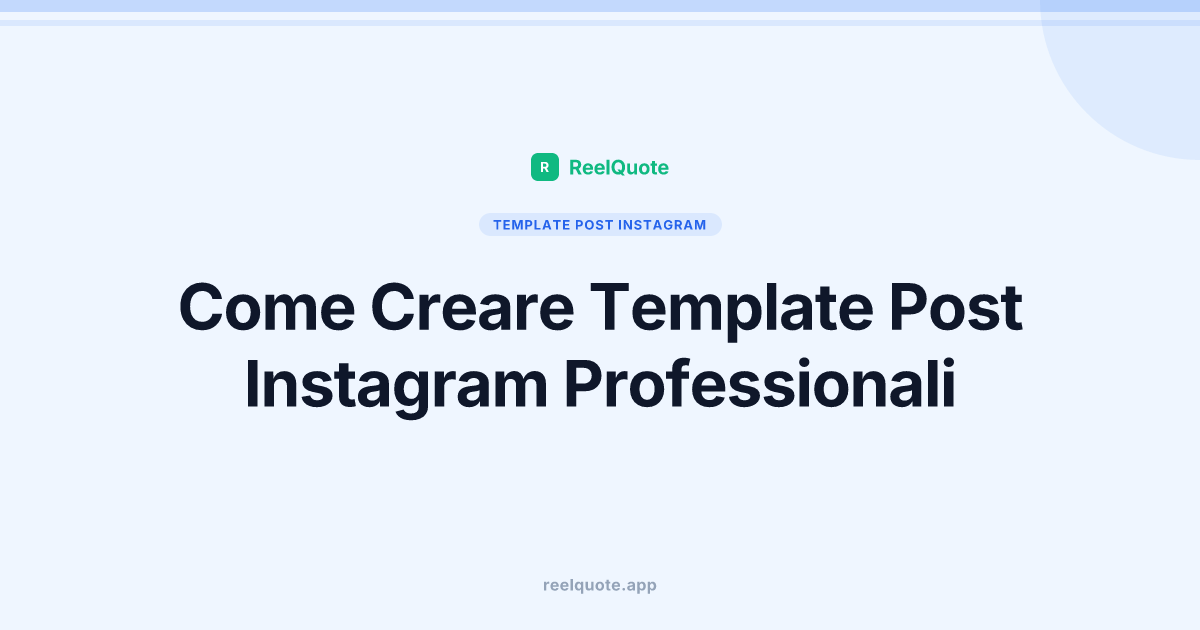 Come Creare Template Post Instagram Professionali