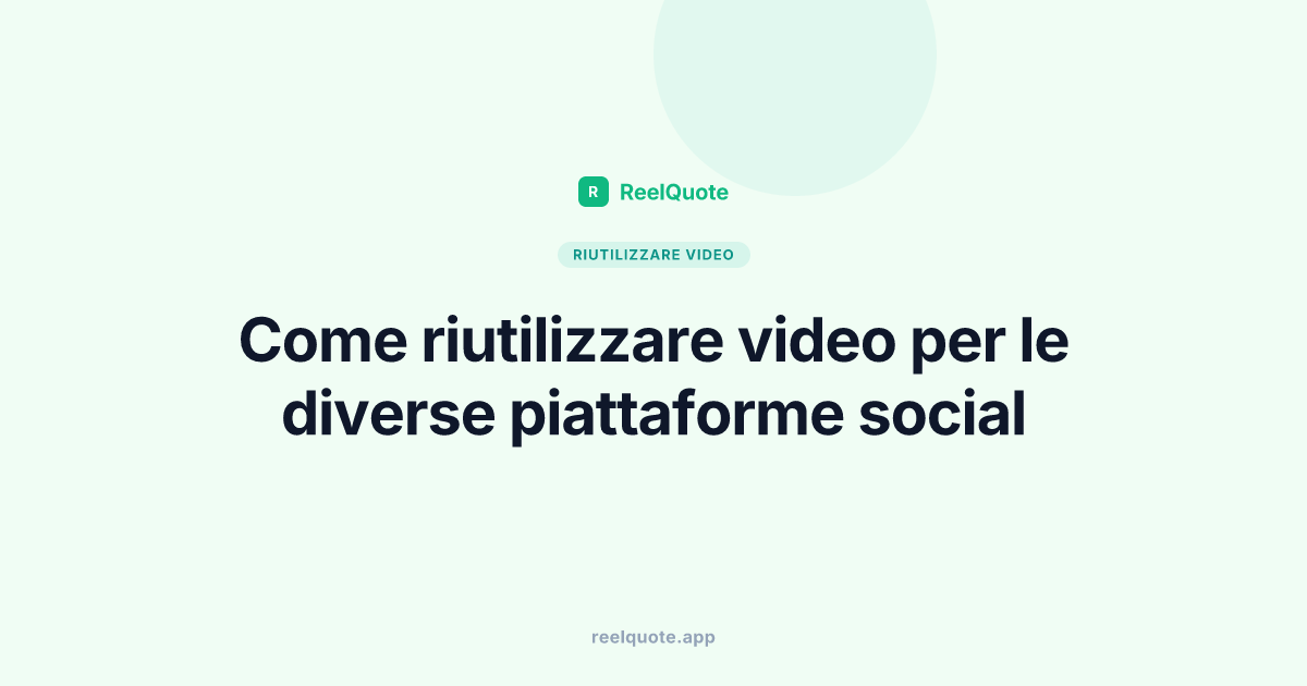 Come riutilizzare video per le diverse piattaforme social