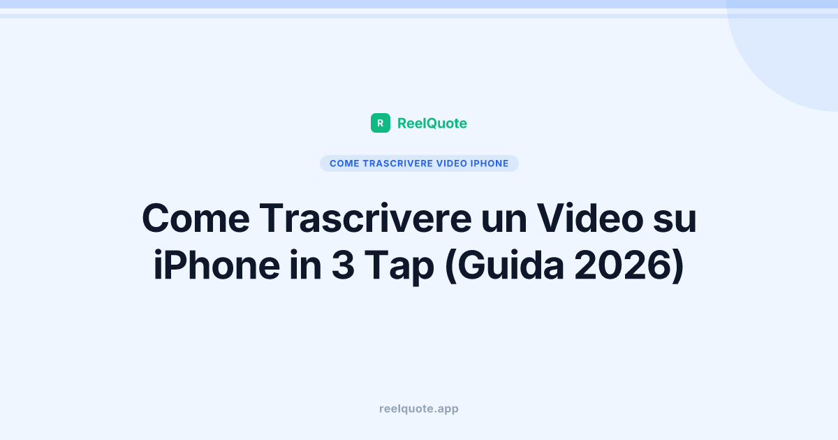 Come Trascrivere un Video su iPhone in 3 Tap (Guida 2026)