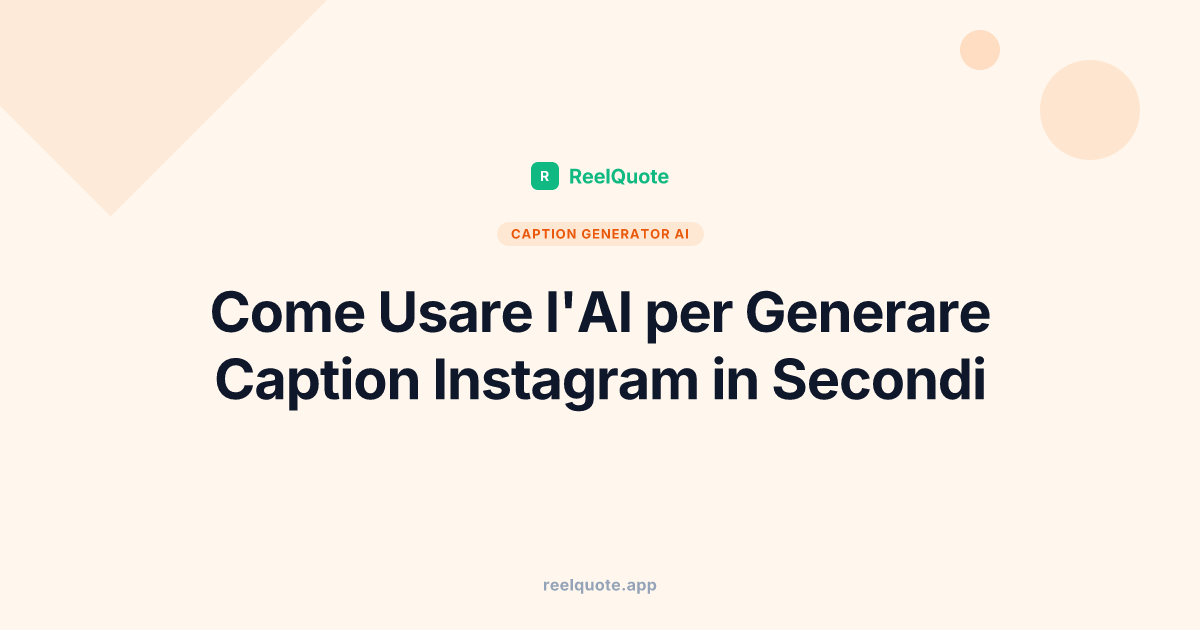 Come Usare l'AI per Generare Caption Instagram in Secondi