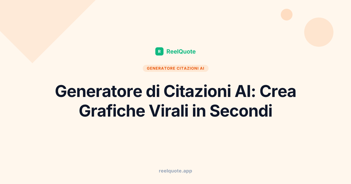 Generatore di Citazioni AI: Crea Grafiche Virali in Secondi