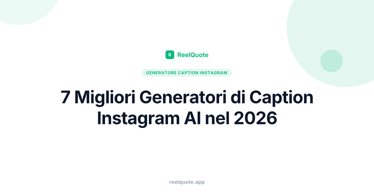 7 Migliori Generatori di Caption Instagram AI nel 2026