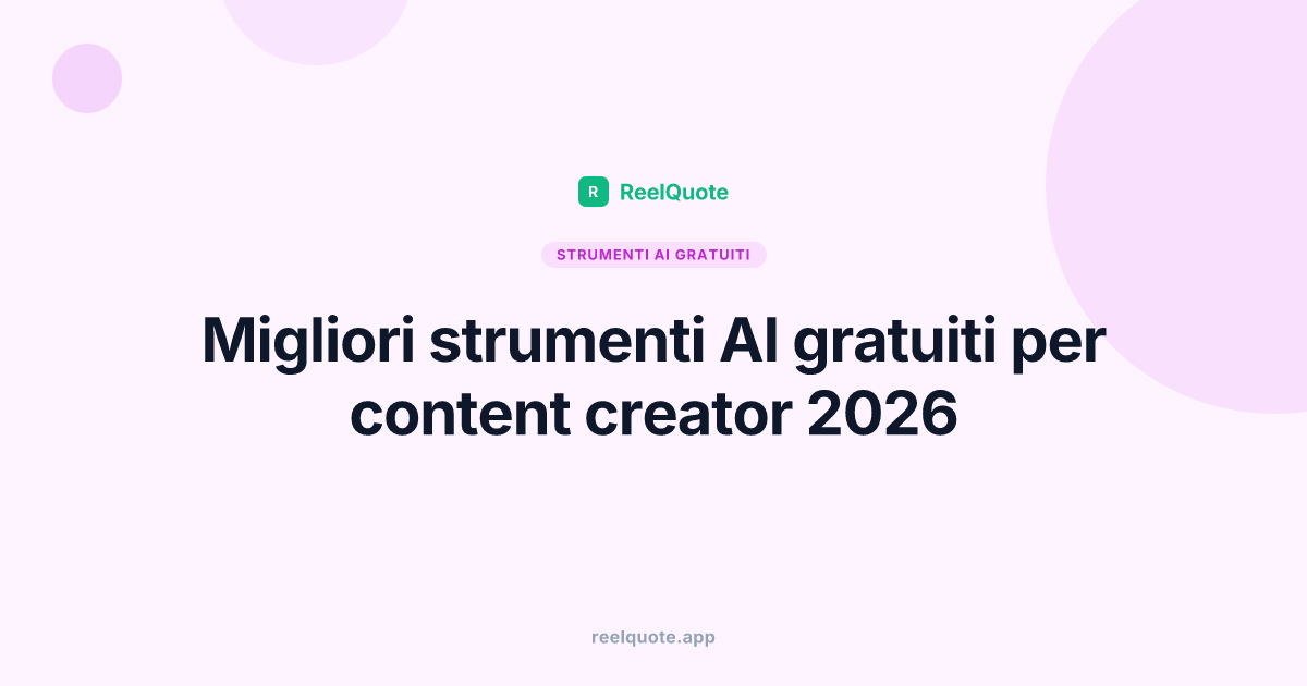 Migliori strumenti AI gratuiti per content creator 2026