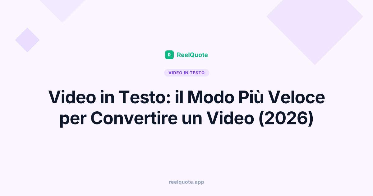 Video in Testo: il Modo Più Veloce per Convertire un Video (2026)